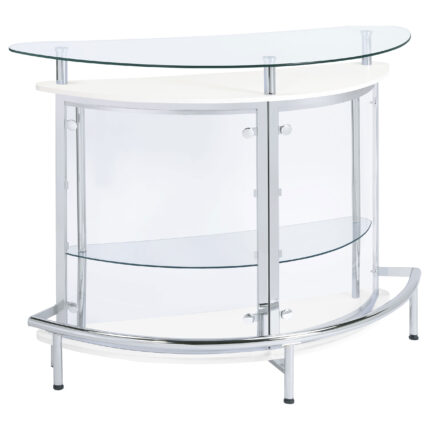Amarillo Freestanding Glass Top Home Bar Wine Cabinet White product image