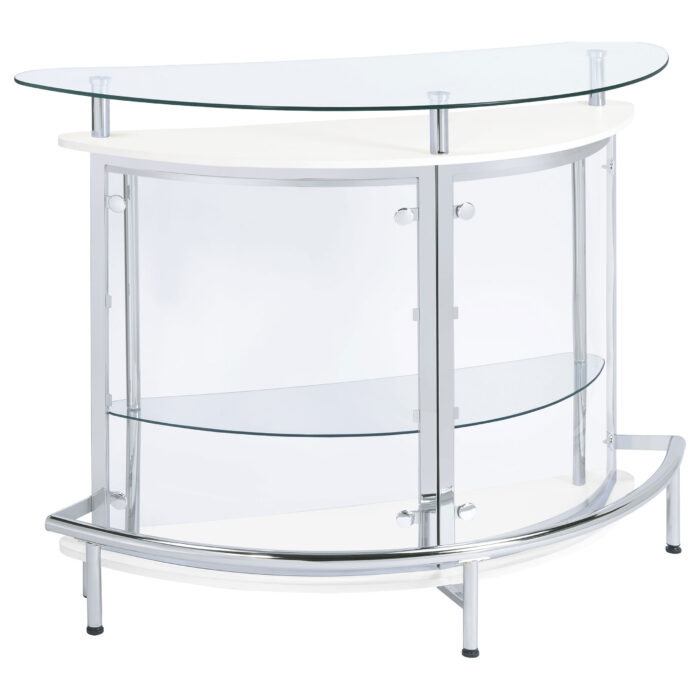 Amarillo Freestanding Glass Top Home Bar Wine Cabinet White product image