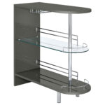 Adolfo Rectangular 2-tier Home Bar Table Grey High Gloss product image