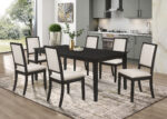 Louise 7-piece Rectangular Extension Leaf Dining Set Black product image