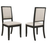 Louise Upholstered Wood Dining Side Chair Black (Set of 2) product image