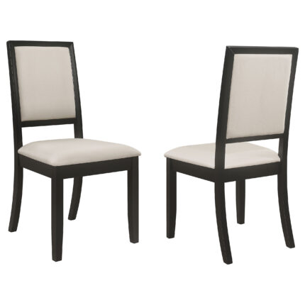 Louise Upholstered Wood Dining Side Chair Black (Set of 2) product image
