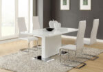 Anges 5-piece Dining Table Set White High Gloss and White product image