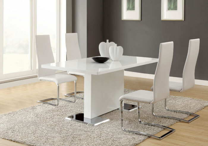 Anges 5-piece Dining Table Set White High Gloss and White product image