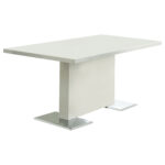 Anges Rectangular 63-inch Dining Table White High Gloss product image