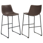 Michelle Upholstered Bar Chair Brown (Set of 2) product image