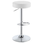 Ramses Adjustable Backless Bar Stool Chrome and White product image