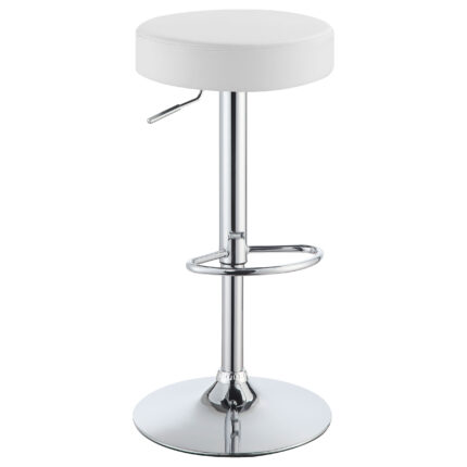 Ramses Adjustable Backless Bar Stool Chrome and White product image