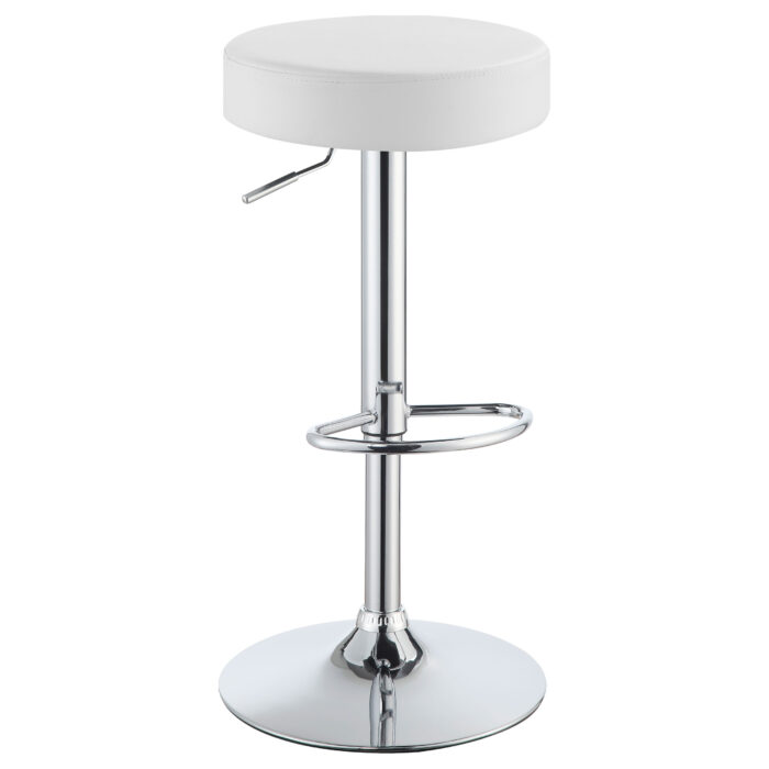 Ramses Adjustable Backless Bar Stool Chrome and White product image