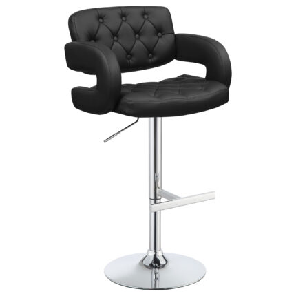 Brandi Adjustable Bar Stool Black and Chrome product image