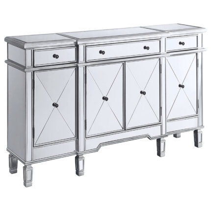 Aconitum 4-door Mirrored Storage Accent Cabinet Silver product image