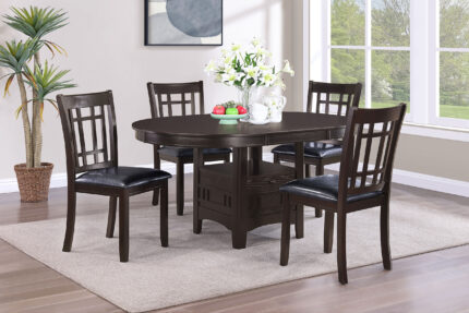 Lavon 5-piece Oval Extension Leaf Dining Set Espresso product image