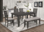 Dalila 6-piece Rectangular Dining Table Set Dark Grey product image