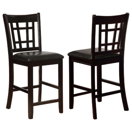 Lavon Wood Counter Chair Black and Espresso (Set of 2) product image