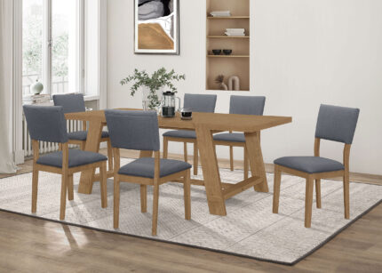 Sharon 7-piece Rectangular Dining Table Set Brown product image