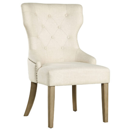 Baney Tufted Upholstered Dining Chair Beige and Rustic Grey product image