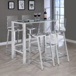 Tolbert 5-piece Bar Set with Acrylic Chairs Clear and Chrome product image