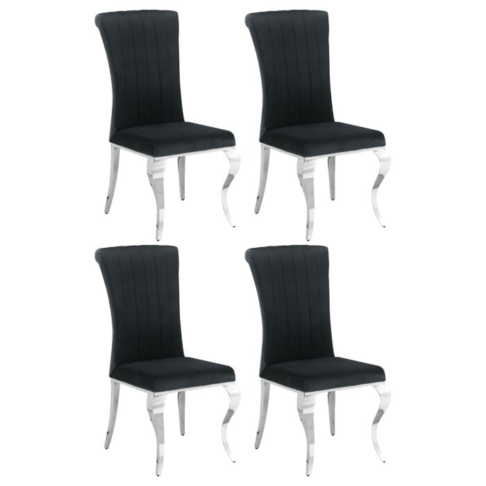 Betty Velvet Upholstered Dining Side Chair Black (Set of 4) product image