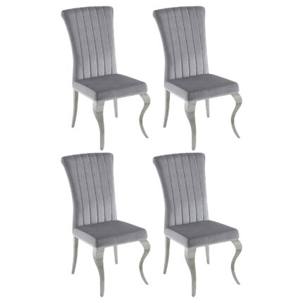 Betty Velvet Upholstered Dining Side Chair Grey (Set of 4) product image