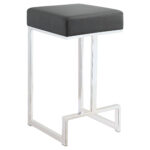 Gervase Square Counter Height Stool Grey and Chrome product image