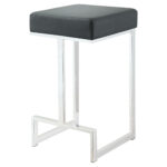 Gervase Square Counter Height Stool Black and Chrome product image