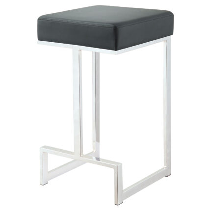 Gervase Square Counter Height Stool Black and Chrome product image