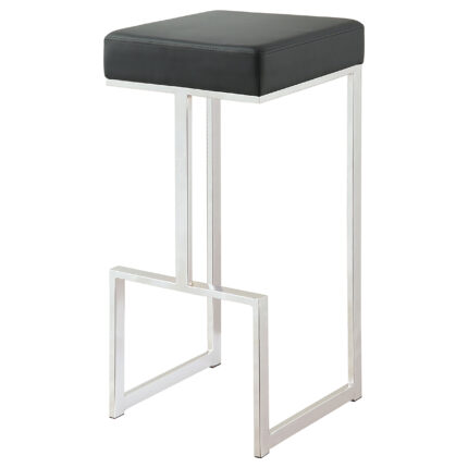 Gervase Square Bar Stool Black and Chrome product image