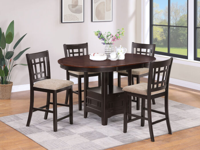 Lavon 5-piece Oval Counter Height Dining Set Light Chestnut product image