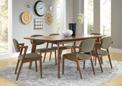 Malone 7-piece Rectangular Dining Table Set Dark Walnut product image