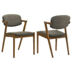 Malone Padded Wood Dining Arm Chair Dark Walnut (Set of 2) product image
