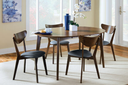 Jedda 5-piece Oval Dining Table Set Dark Walnut product image
