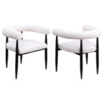 Dunmore Boucle Upholstered Dining Arm Chair Cream (Set of 2) product image