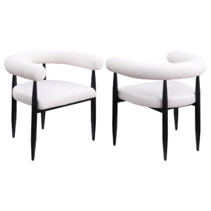 Dunmore Boucle Upholstered Dining Arm Chair Cream (Set of 2) product image
