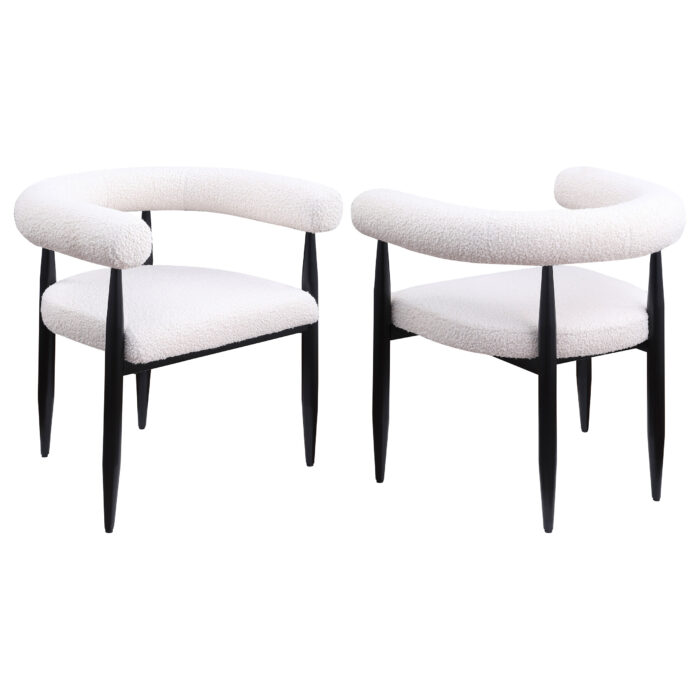 Dunmore Boucle Upholstered Dining Arm Chair Cream (Set of 2) product image