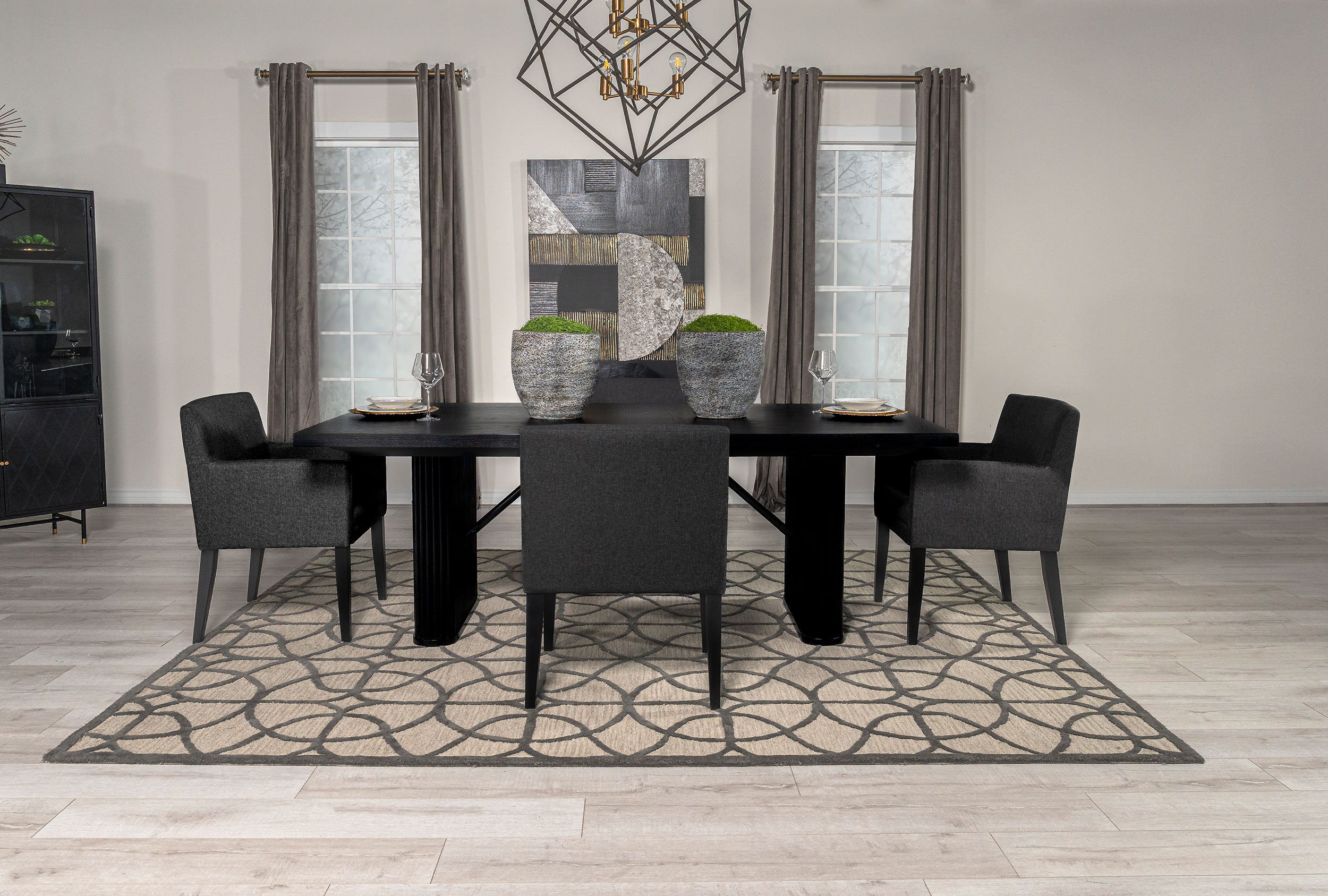 Catherine 5-piece Rectangular Dining Table Set Black Catherine 5-piece Rectangular Dining Table Set Black product image