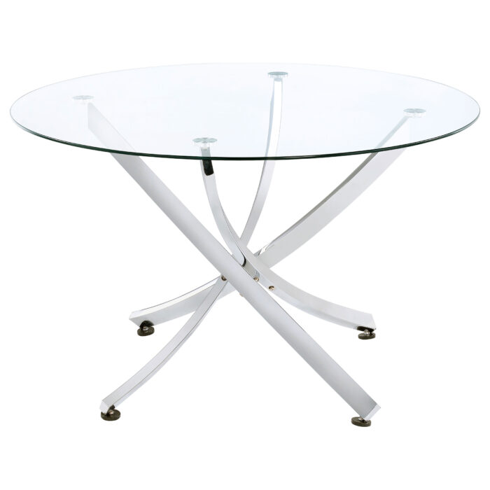 Beckham Round 46-inch Glass Top Dining Table Chrome product image