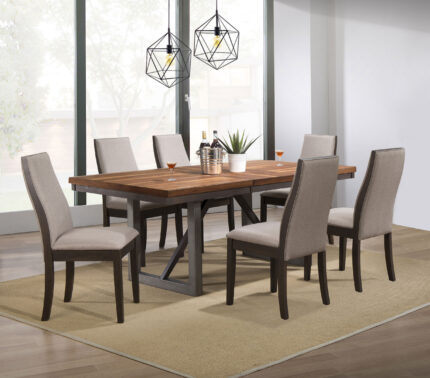 Spring Creek 7-piece Rectangular Dining Table Set Taupe product image
