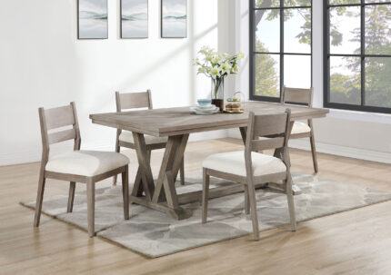 Cornelia 5-piece Rectangular Dining Table Set Coastal Grey product image