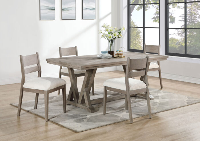 Cornelia 5-piece Rectangular Dining Table Set Coastal Grey product image