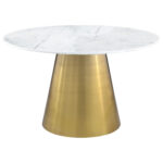 Ambrose Round 50-inch Marble Top Dining Table Brushed Gold product image