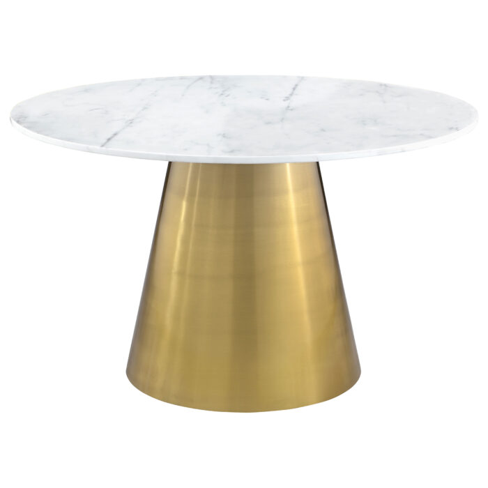 Ambrose Round 50-inch Marble Top Dining Table Brushed Gold product image