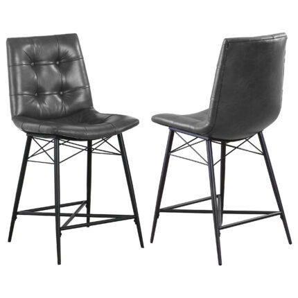 Aiken Upholstered Tufted Counter Chair Charcoal (Set of 2) product image
