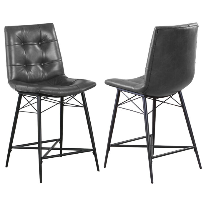 Aiken Upholstered Tufted Counter Chair Charcoal (Set of 2) product image