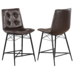 Aiken Upholstered Tufted Counter Chair Brown (Set of 2) product image