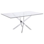 Carmelo Rectangular 66-inch Glass Top Dining Table Chrome product image