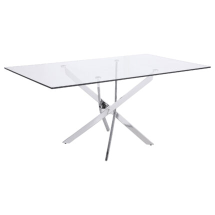 Carmelo Rectangular 66-inch Glass Top Dining Table Chrome product image