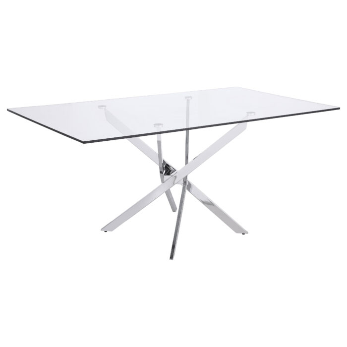 Carmelo Rectangular 66-inch Glass Top Dining Table Chrome product image