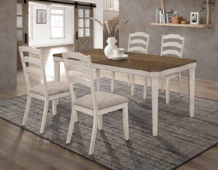 Ronnie 5-piece Rectangular Dining Table Set Rustic Cream product image