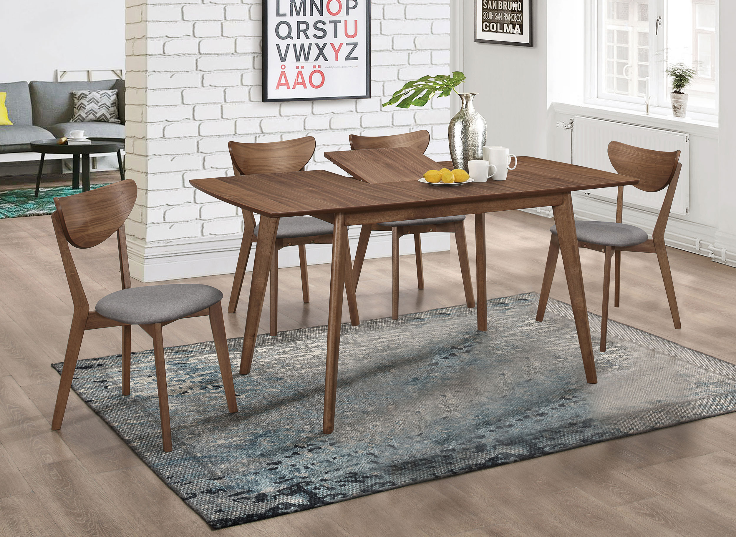Alfredo 5-piece Butterfly Leaf Dining Set Natural Walnut Alfredo 5-piece Butterfly Leaf Dining Set Natural Walnut product image