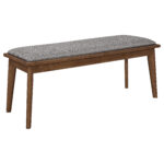 Alfredo Upholstered Dining Bench Grey and Natural Walnut product image